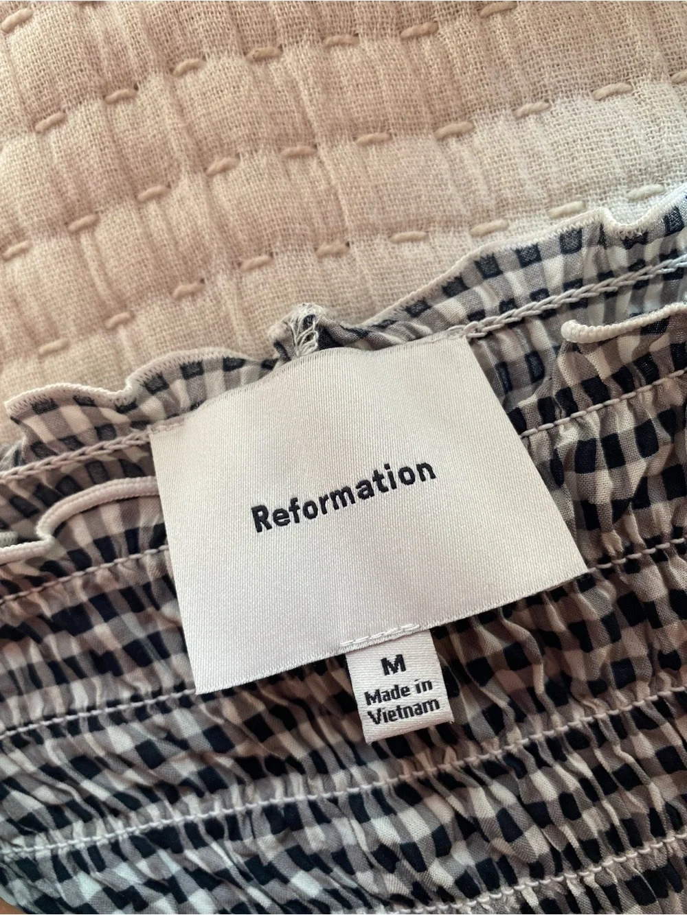 Reformation Aggie Top M Gingham